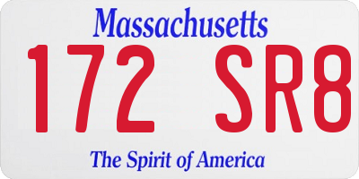 MA license plate 172SR8