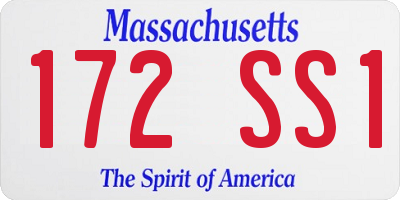 MA license plate 172SS1