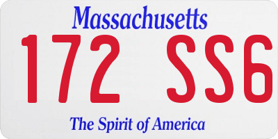 MA license plate 172SS6