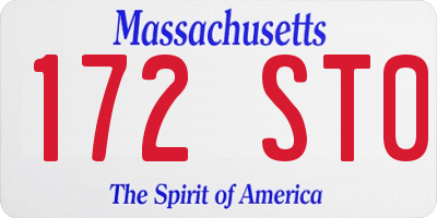 MA license plate 172ST0