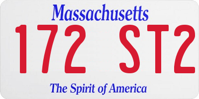 MA license plate 172ST2