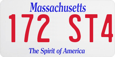 MA license plate 172ST4