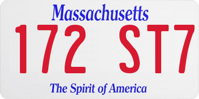 MA license plate 172ST7