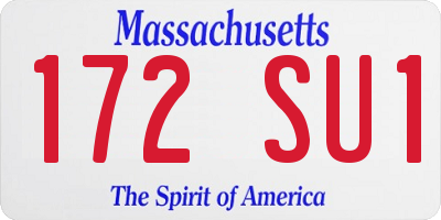 MA license plate 172SU1