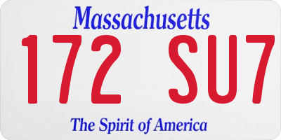 MA license plate 172SU7