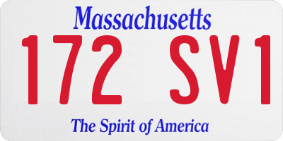 MA license plate 172SV1