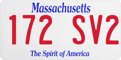MA license plate 172SV2