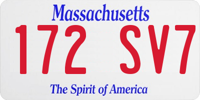 MA license plate 172SV7