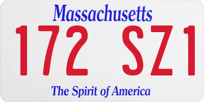 MA license plate 172SZ1