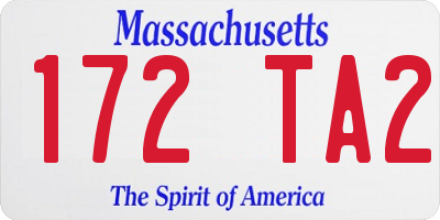 MA license plate 172TA2