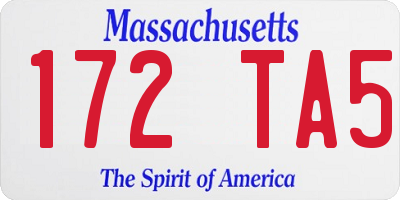 MA license plate 172TA5