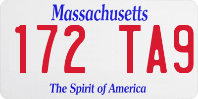 MA license plate 172TA9
