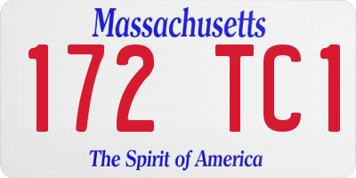 MA license plate 172TC1