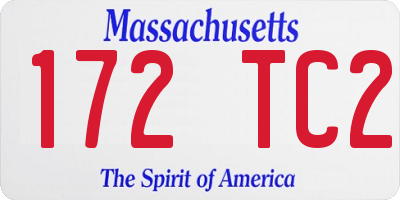 MA license plate 172TC2