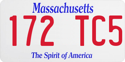 MA license plate 172TC5
