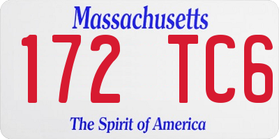 MA license plate 172TC6