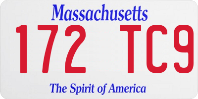 MA license plate 172TC9