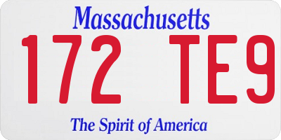 MA license plate 172TE9
