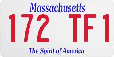 MA license plate 172TF1