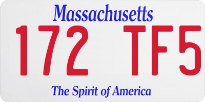 MA license plate 172TF5