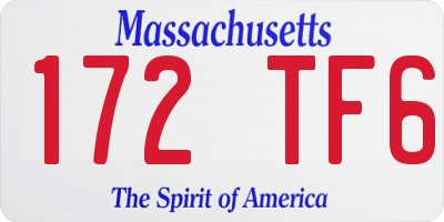 MA license plate 172TF6