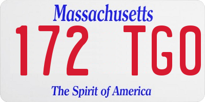 MA license plate 172TG0