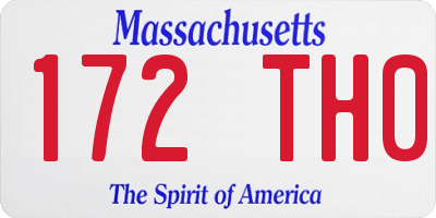 MA license plate 172TH0