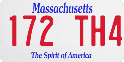 MA license plate 172TH4