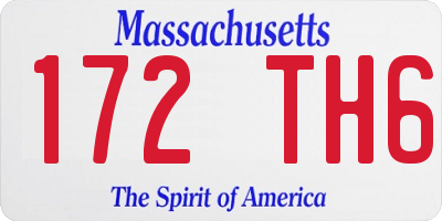 MA license plate 172TH6