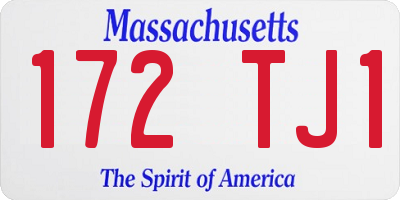MA license plate 172TJ1