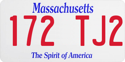 MA license plate 172TJ2