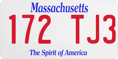 MA license plate 172TJ3