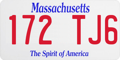 MA license plate 172TJ6