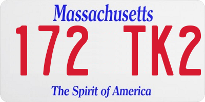 MA license plate 172TK2