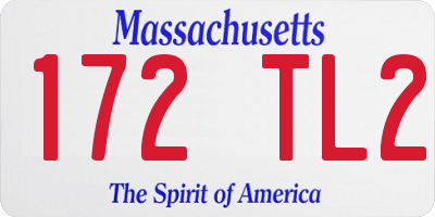 MA license plate 172TL2