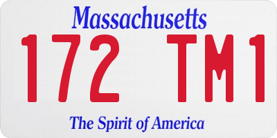 MA license plate 172TM1