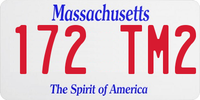 MA license plate 172TM2