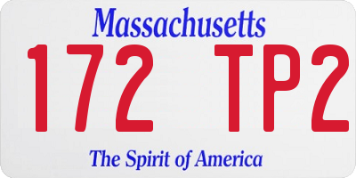 MA license plate 172TP2