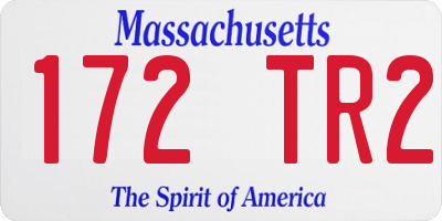MA license plate 172TR2
