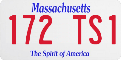 MA license plate 172TS1