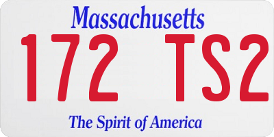 MA license plate 172TS2