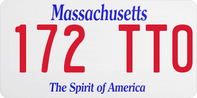 MA license plate 172TT0