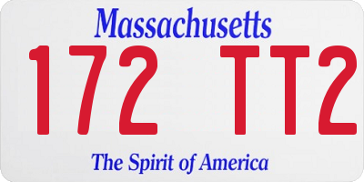 MA license plate 172TT2