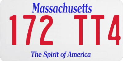 MA license plate 172TT4