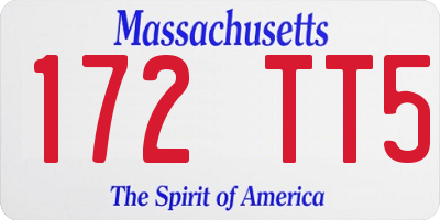 MA license plate 172TT5