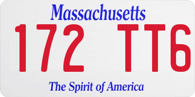 MA license plate 172TT6
