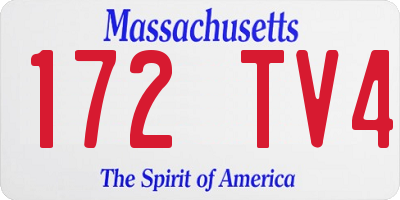 MA license plate 172TV4