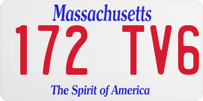 MA license plate 172TV6