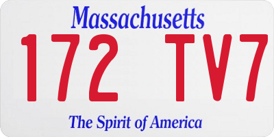 MA license plate 172TV7