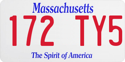 MA license plate 172TY5